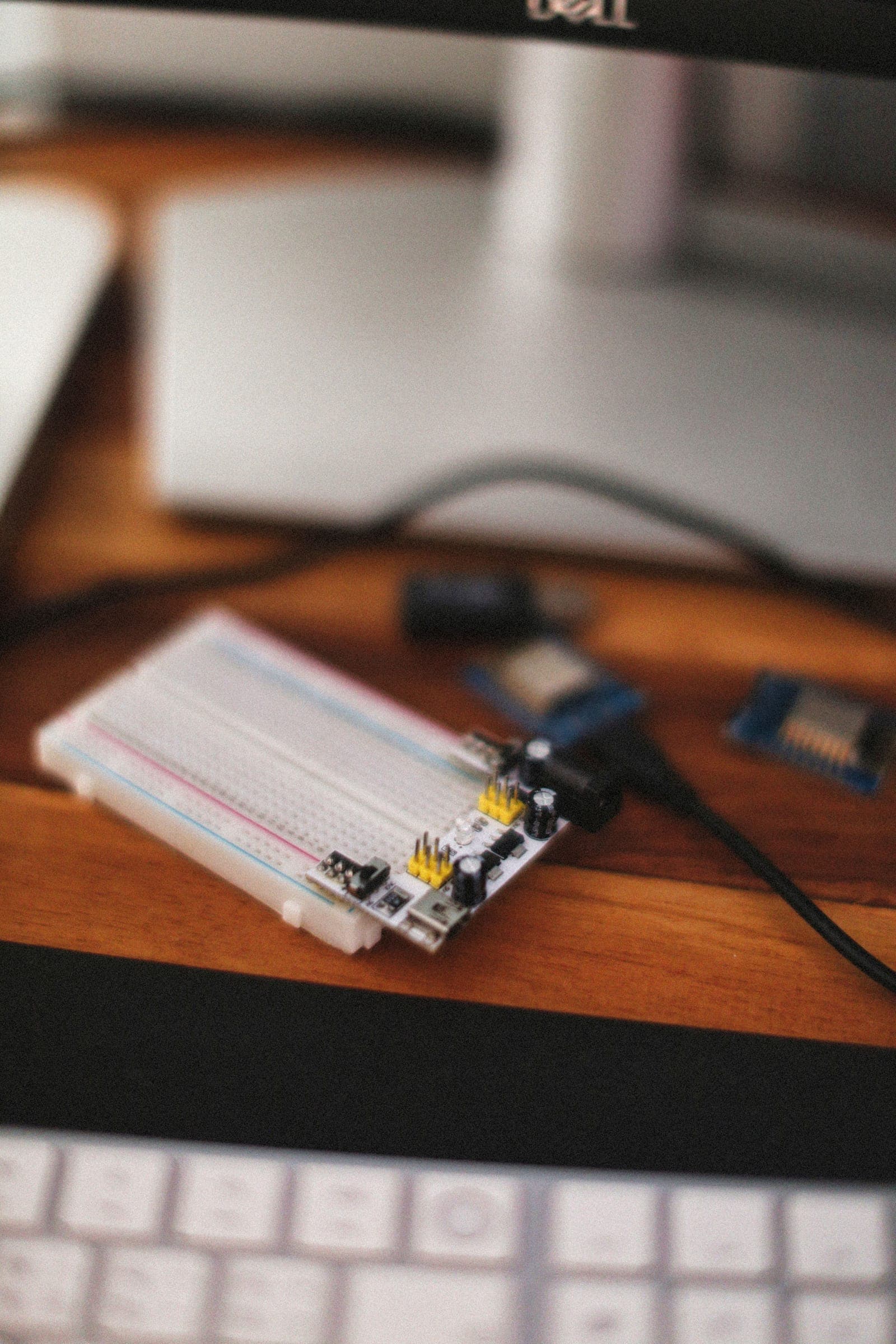 A Solderless Breadboard, photographed for identification practice