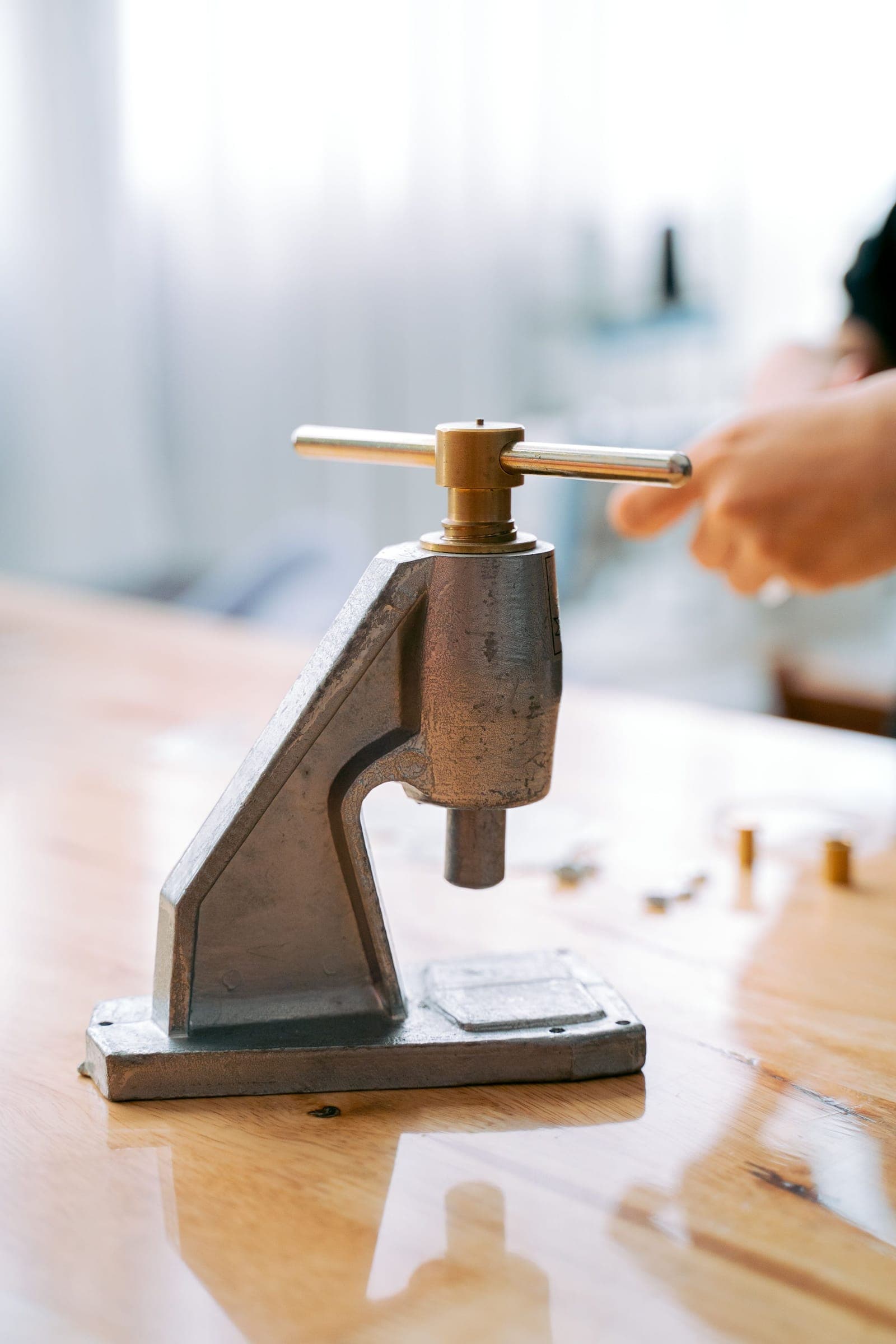 A Hand Arbor Press, photographed for identification practice