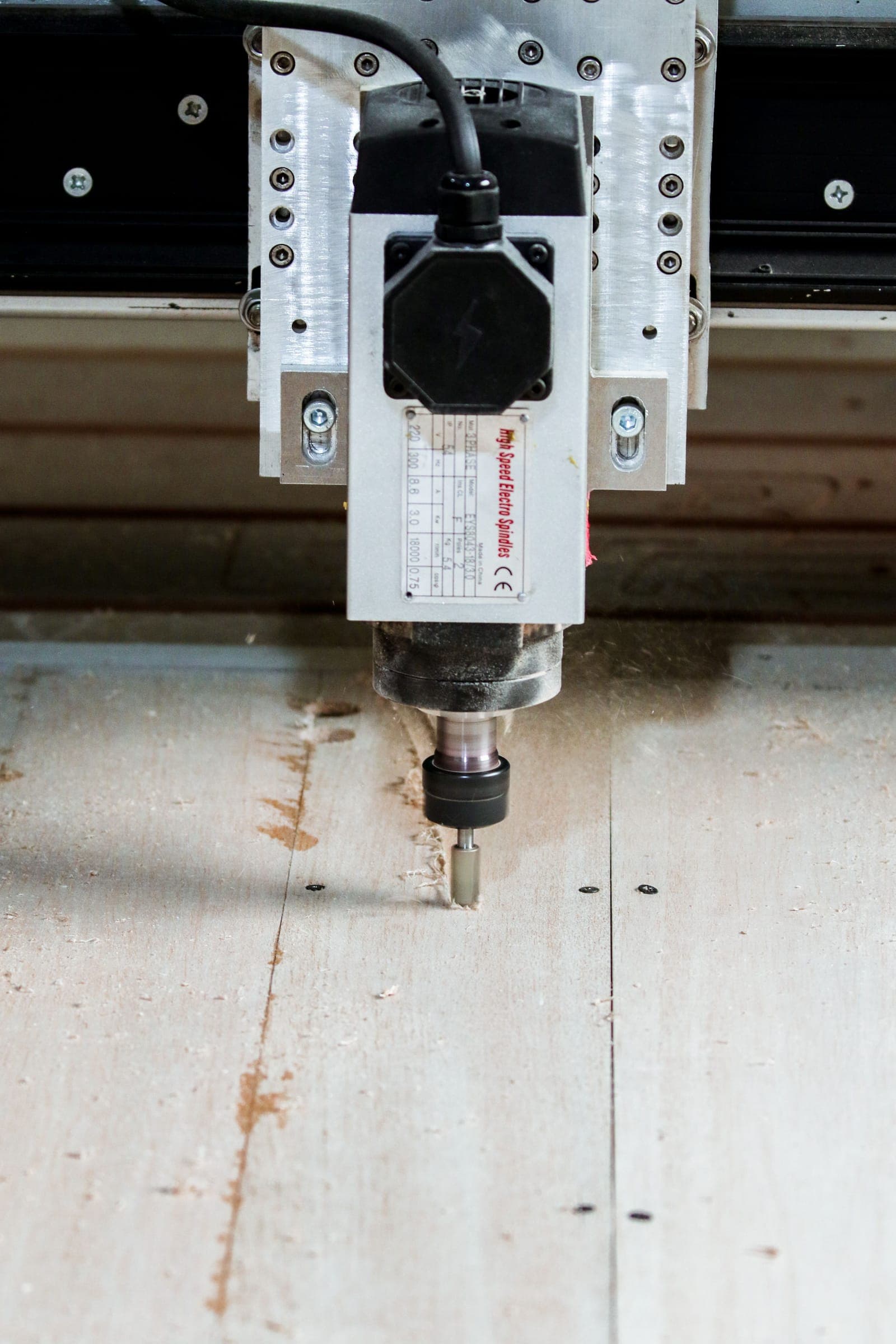 A CNC Router Spindle, photographed for identification practice